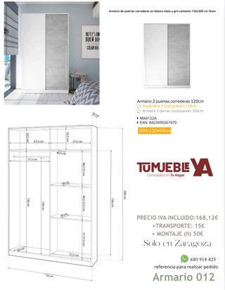 Armario vestidor blanco y gris