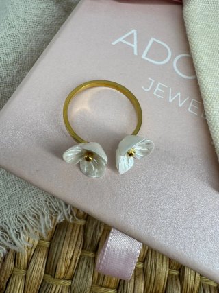 Anillo acero inoxidable y baño de oro
