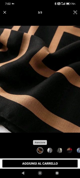 Sciarpa con fantasia geometrica marrone e nera