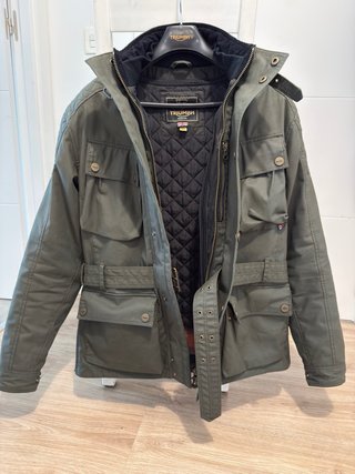 Chaqueta Moto Triumph Encerada Verde