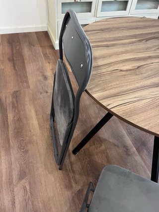 2 Sillas Plegables Terciopelo Gris