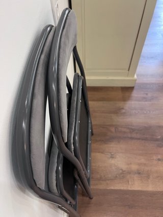 2 Sillas Plegables Terciopelo Gris