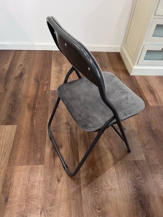 2 Sillas Plegables Terciopelo Gris