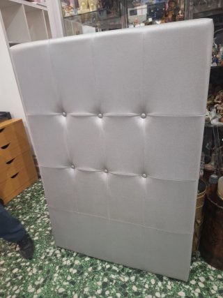 Cabecero 90cm polipiel plateado