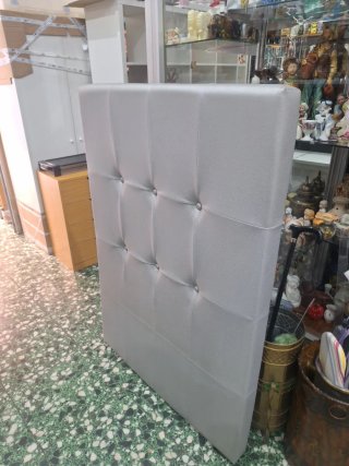 Cabecero 90cm polipiel plateado