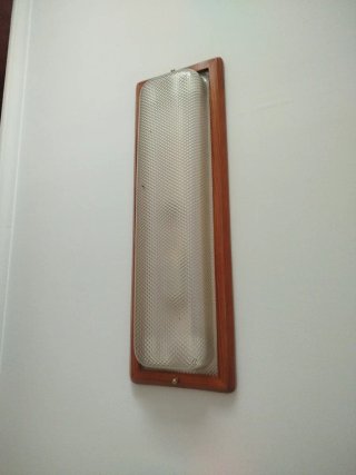 Lámpara de cocina madera y cristal