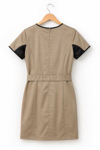 Nuevo Vestido Marrón elegante con cinturón T.S
