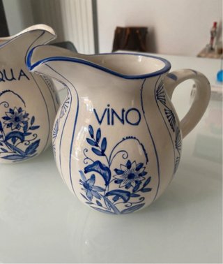 Lotto 2 Caraffe Ceramica Acqua e Vino