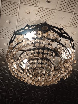 Lámpara de techo cristal y metal