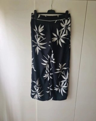 Pantaloni palazzo fantasia bianco/neri