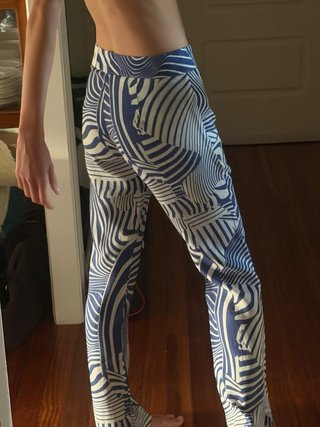 Pantalón Laagam Estampado Azul y Blanco