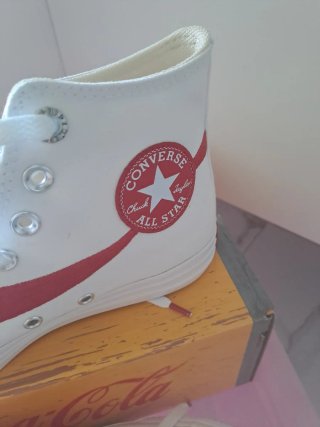 Converse All Star Bianche Rosse