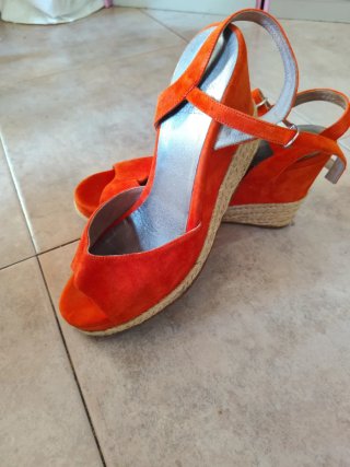 Sandalias cuña esparto naranja Ayestaran n.40