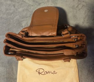 Bolso Roma Piel Patchwork Marrón y Beige