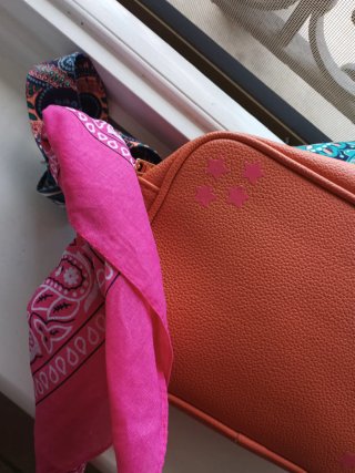 Borsa tracolla estiva arancione e rosa