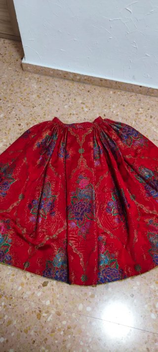 Falda Alicantina Niña Roja Bordada