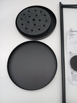 Vaso rotondo da giardino Amazon Basics in nero
