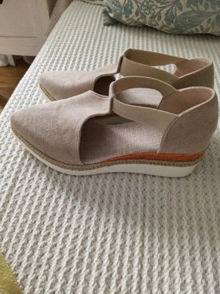 Zapatos cuña beige/naranja T37/38