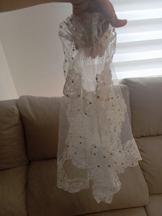 Mantilla Alicantina Encaje Perlas