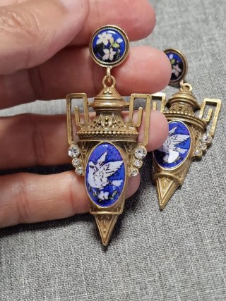 Pendientes Vintage Urna con Flores