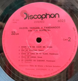 LP La Marelu - Jaleos, Tangos y Fandangos
