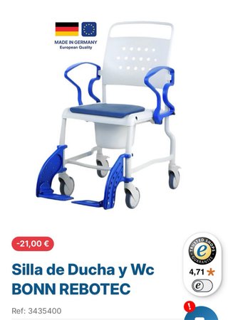 Silla ruedas ducha y traslado