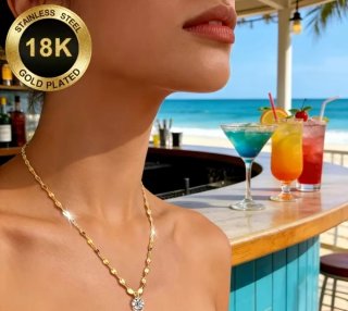 Collar Acero Inoxidable 18K Baño Oro