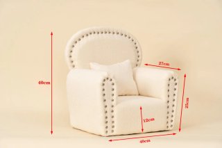 Sillón blanco atrezzo fotografía