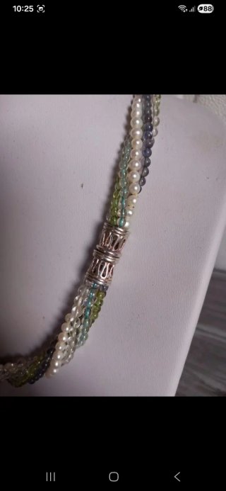 Collana Torchon pietre vere e argento PEZZO UNICO