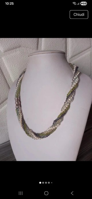 Collana Torchon pietre vere e argento PEZZO UNICO