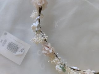 Corona de flores rosa comunión de coconut, nueva