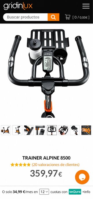 Bicicleta Spinning Gridinlux Trainer Alpine 8500