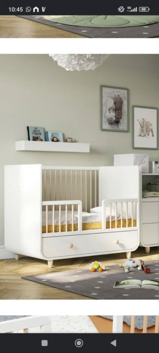 Cuna Ikea Myllra Evolutiva + colchón + ropa cama