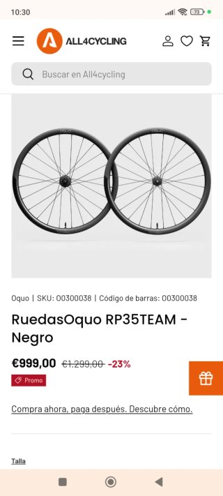 Rueda Delantera Carbono RP35 TEAM