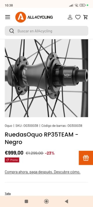Rueda Delantera Carbono RP35 TEAM