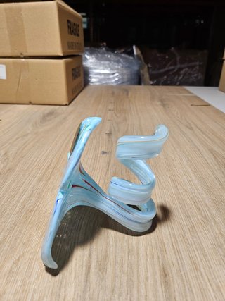 Portacandele Fiore Vetro Murano AZZURRO