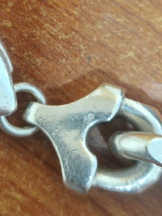 Pulsera de ancla de plata esterlina maciza