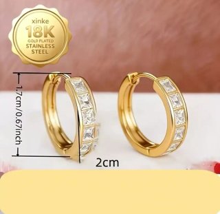 Pendientes Aro Acero Inoxidable bañado en oro