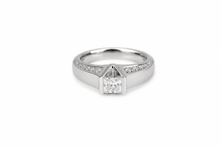 Anillo de Platino Unisex con Diamantes