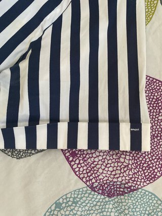 Camisa Zara Rayas Azul y Blanca Manga Corta
