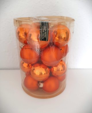 20 Bolas Navideñas Vintage Naranja