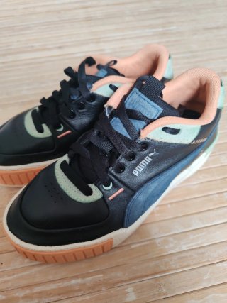 Zapatillas Puma Cali Talla 36 Piel Negro Naranja