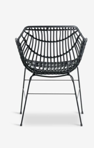 Pack 2 Sillas Jardín Metal Mimbre Negro