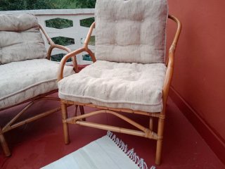 Tresillo de caña para jardín o terraza