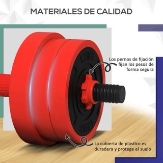 Kit de Pesas Ajustables Rojo