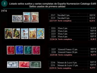 Sellos Año 1974 completo y sueltos Usados España