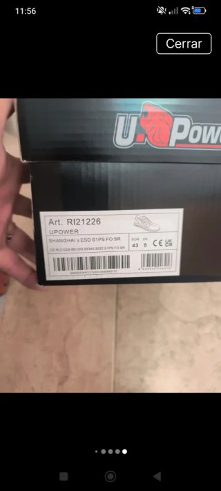 Zapatillas de trabajo U-Power negras y grises