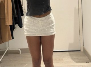 Falda pantalón blanca lentejuelas