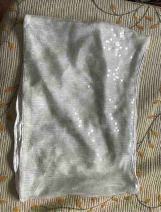 Falda pantalón blanca lentejuelas