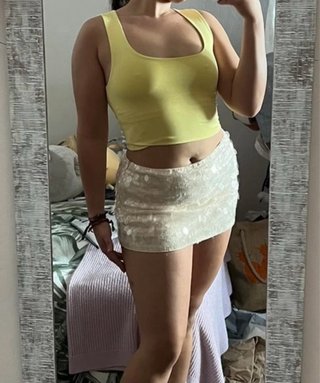 Falda pantalón blanca lentejuelas